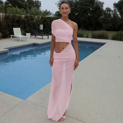 Trendy Sheer Overlay Strapless Midi Dress