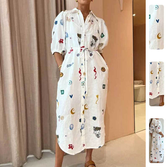 Trendy Floral Print Polyester Maxi Dress with Bow Tie
