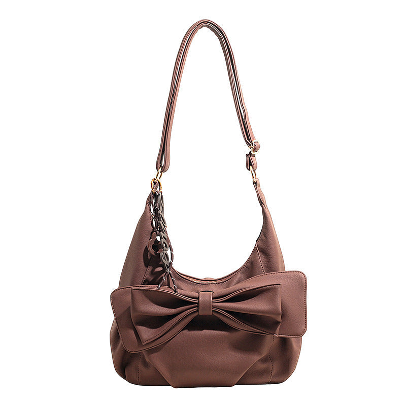 Fashionable Bow Decorated Shoulder Bag Stylish PU Crossbody Bag