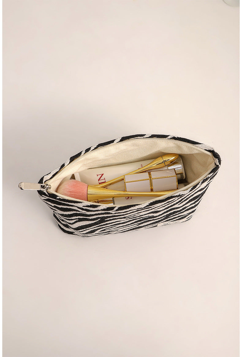 Leopard Zrbra Jacquard Simple Cosmetic Bag
