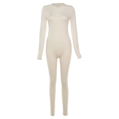 Sexy High-Waisted Jumpsuit With Zipper For Women