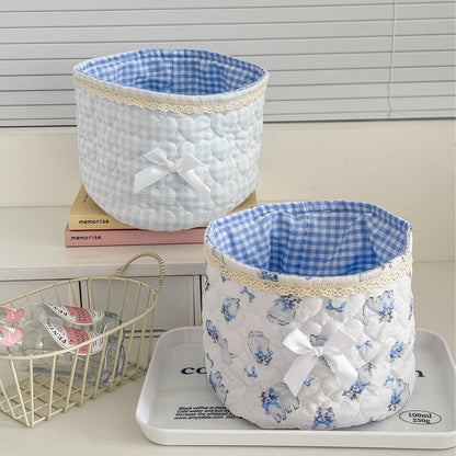 Sweetheart Lace Cylindrical Storage Basket Modern Minimalist Style