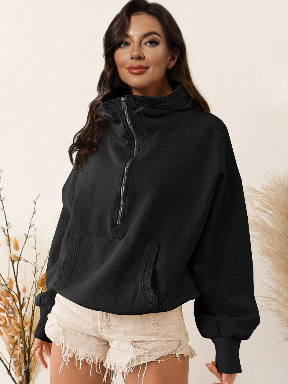 Hooded Sweatshirt for Women - Casual Pullover with Zipper