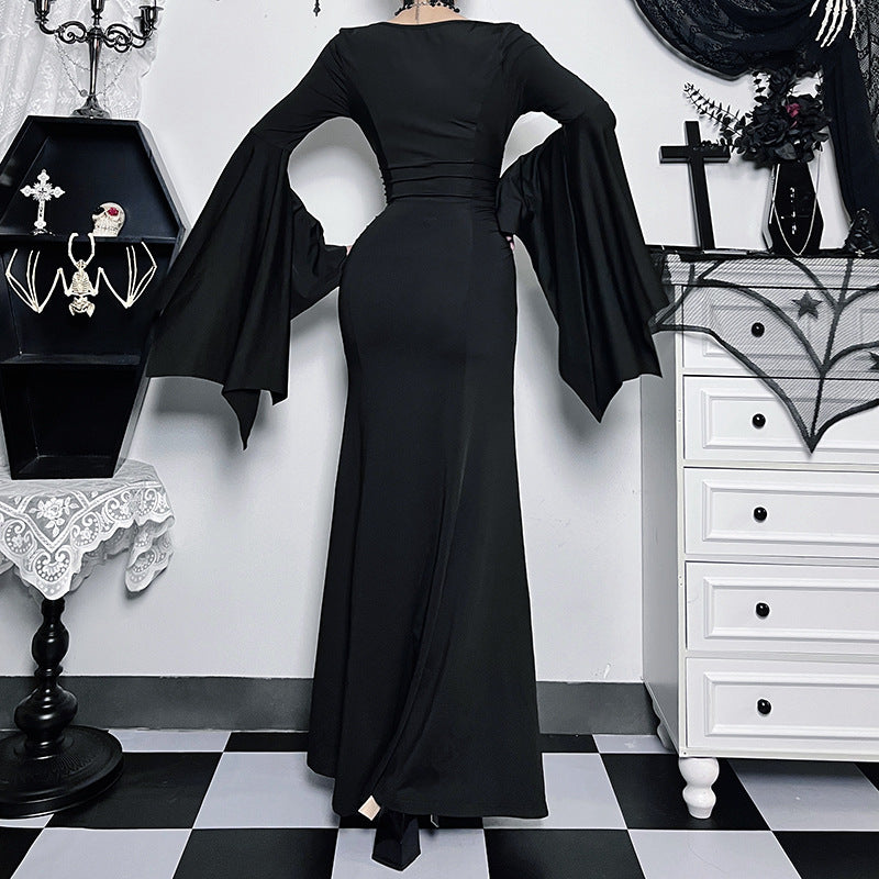 Chic Batwing Sleeve Mermaid Dress Elegant Polyester Summer Style