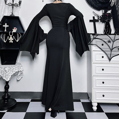 Chic Batwing Sleeve Mermaid Dress Elegant Polyester Summer Style
