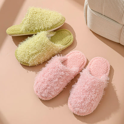 Solid Color Plush Soft Slippers