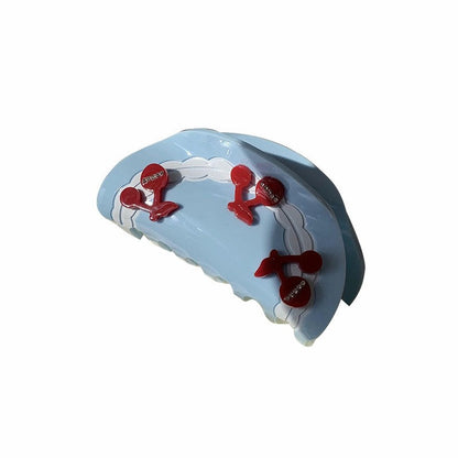 Simple Red Cherry Acetate Hair Claw
