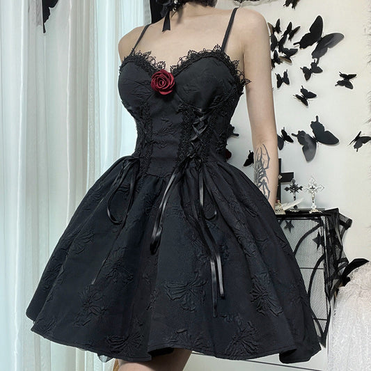 Summer Lace Trim Casual A-Line Dress
