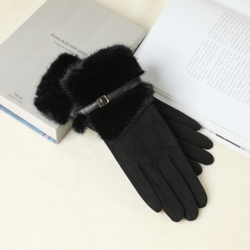 Winter Soft Windproof Thick Fleece Thermal Gloves