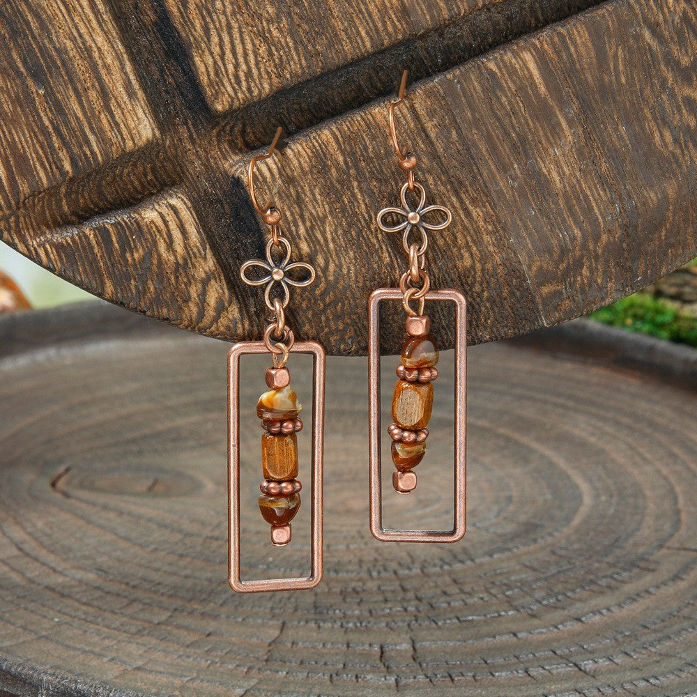 Bohemian Vintage Style Leaf Drop Earrings Stylish Zinc Alloy Jewelry