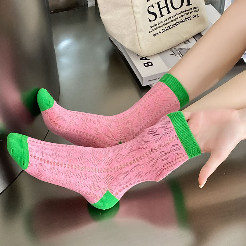 Rufia - Summer Colorful Mesh Crew Socks