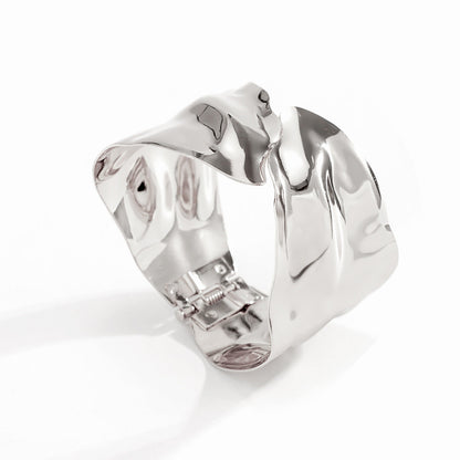 Geometric Cutout Metal Cuff Bracelet Trendy Fashion Jewelry
