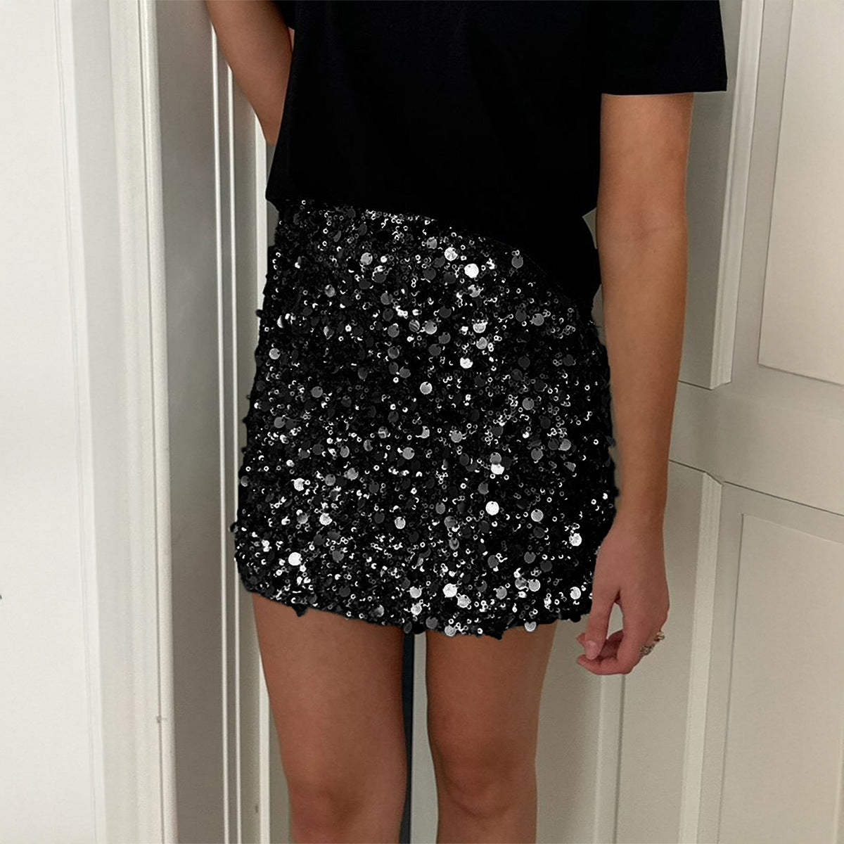 Elegant Sequin Bodycon Skirt for Women