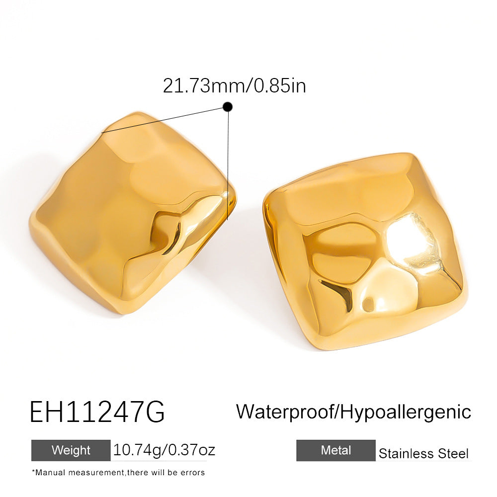 Fashionable Butterfly Bow Stainless Steel Earrings with 18K Gold Plating