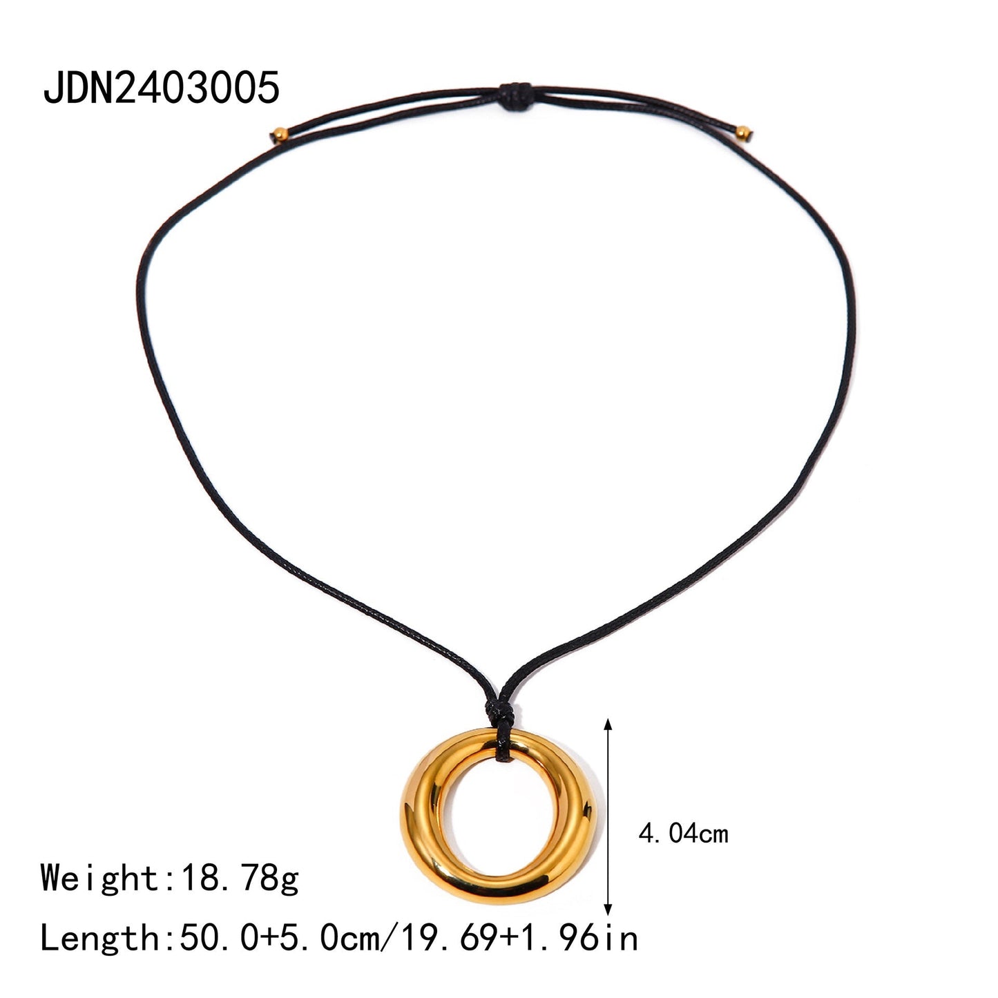 Simple Round Cutout Titanium Necklace