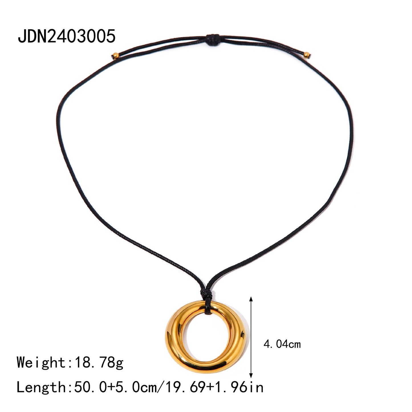 Simple Round Cutout Titanium Necklace