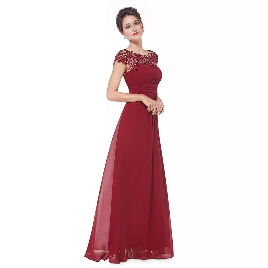 Elegant Lace Maxi Dress For Bridesmaids