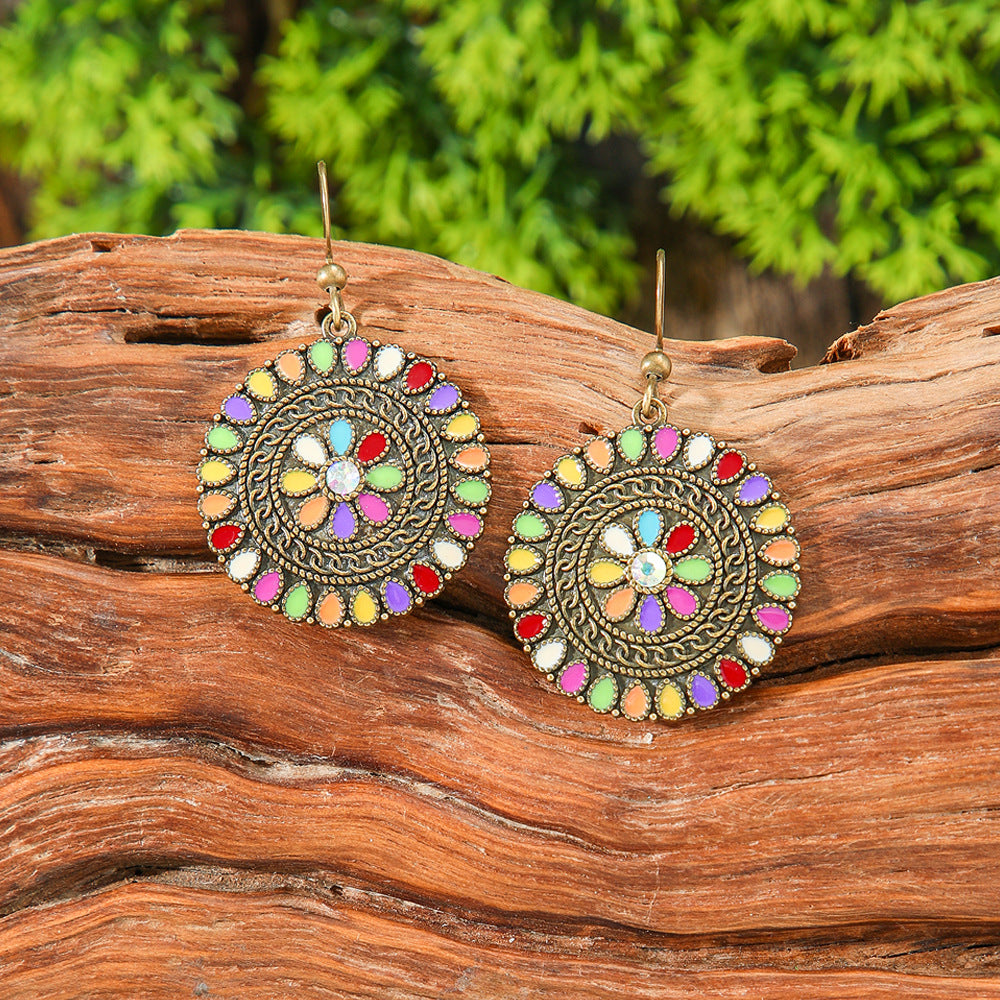 Bohemian Colorful Drop Oil Earrings Stylish Accessories