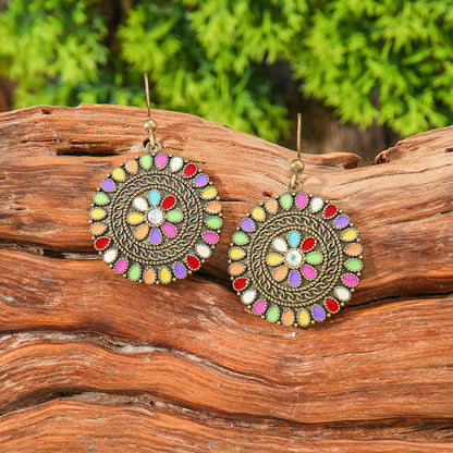 Bohemian Colorful Drop Oil Earrings Stylish Accessories