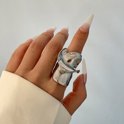 Trendy Geometric Metal Rings Set For Women