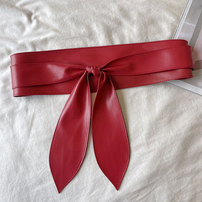 Trendy Wrap Wide Cinch PU Obi Belt