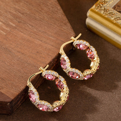 Geometric Circle Zircon Earrings For Women Stylish And Unique