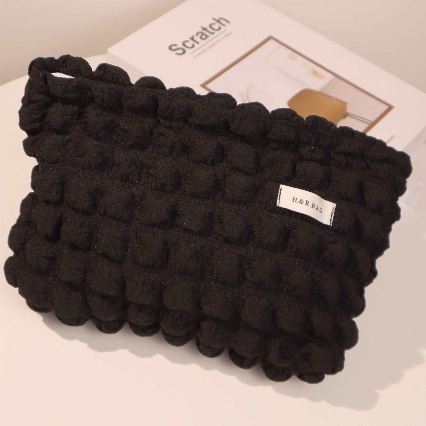 Solid Color Clody Puffer Coametic Bag
