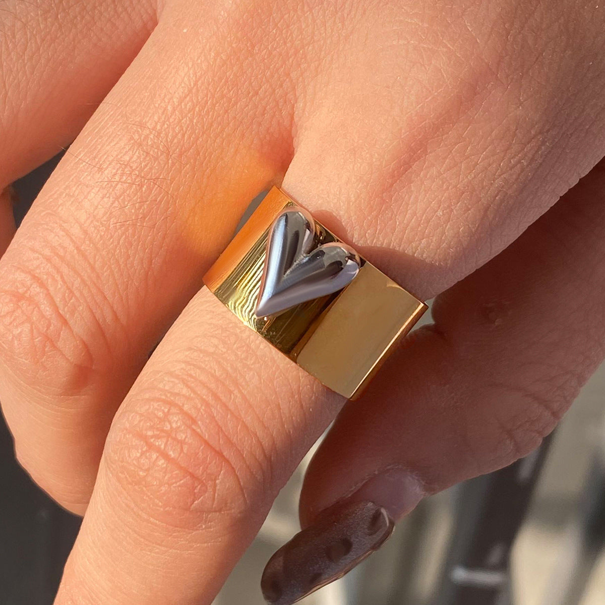 Love Color Block Adjustable Rings