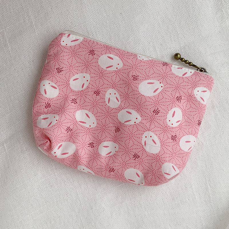 Mini Cartoon Zipper Wallet for Women Cute Floral Fabric Purse