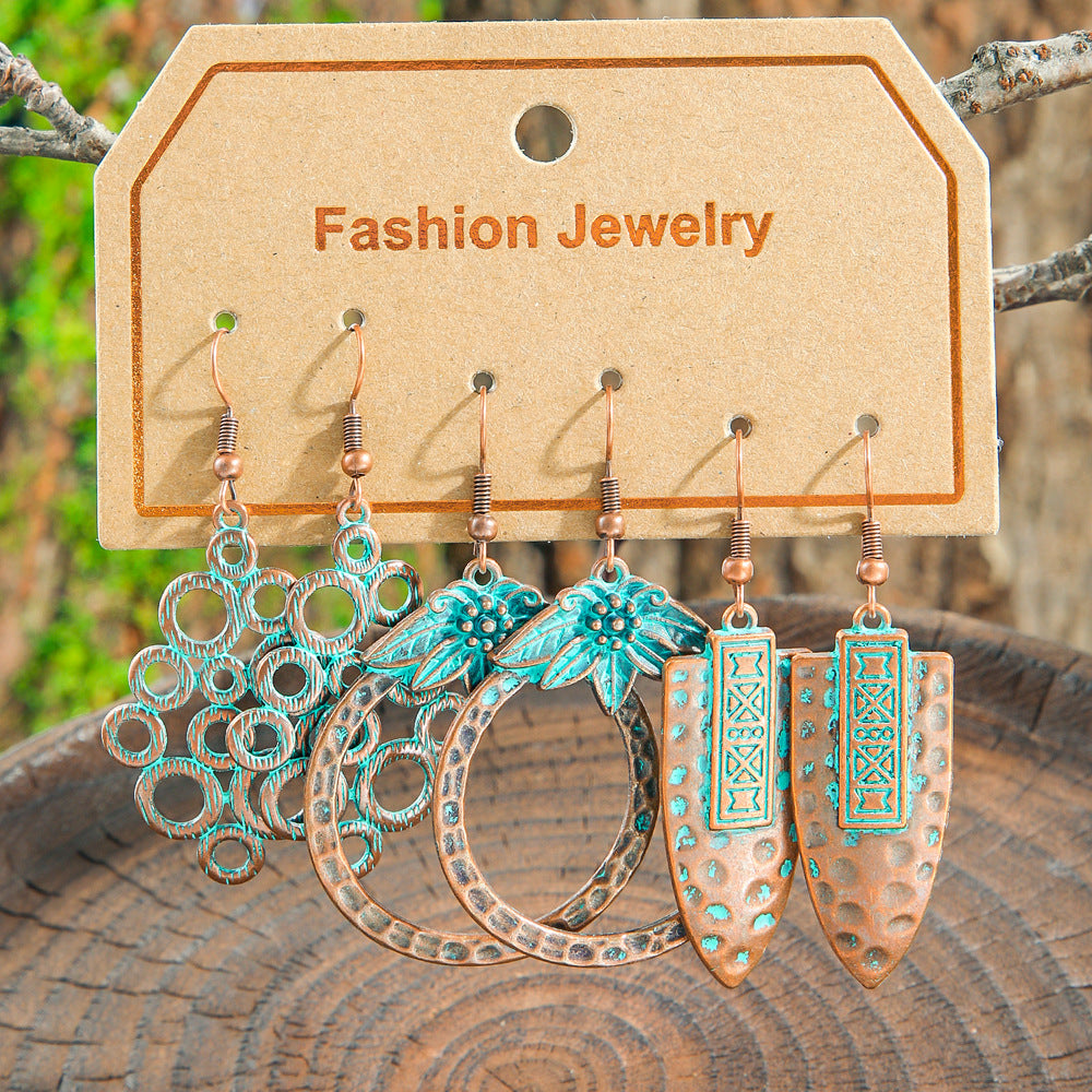 Bohemian Vintage Leaf Earrings Set Stylish Accessories