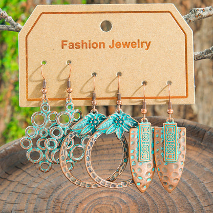 Bohemian Vintage Leaf Earrings Set Stylish Accessories