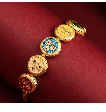Tibetan Weaving Five-Way God Of Wealth Bracelet, Pure Hand-Woven Cotton Thread Bracelet