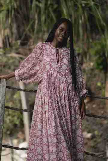 Vintage Floral Maxi Dress Relaxed Casual Style
