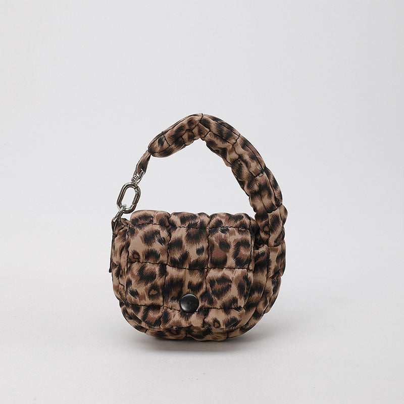 Wrinkled Cloud Mini Pouch Bag Trendy Nylon Handheld Accessory