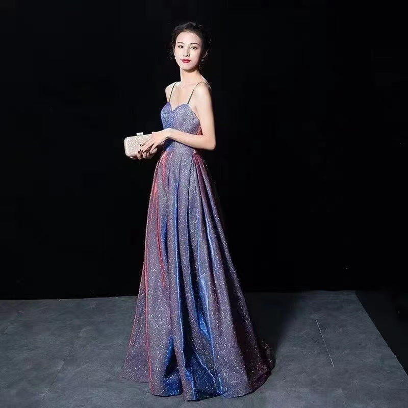 Sexy Deep V Backless Evening Dress