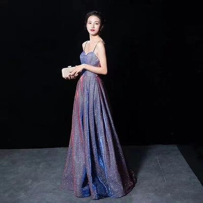 Sexy Deep V Backless Evening Dress