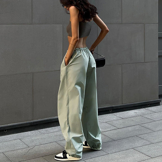 Trendy Wide-Leg Casual Pants with Drawstring Waist