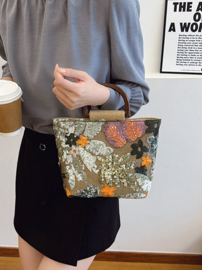 Fashionable Floral Tote Bag Soft PVC Street Style