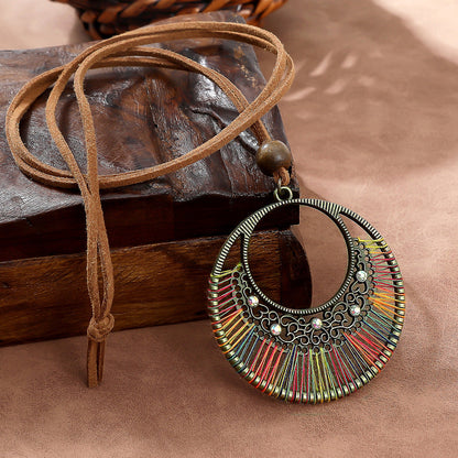 Trendy Ethnic-Inspired Butterfly Flower Necklace With Tassels