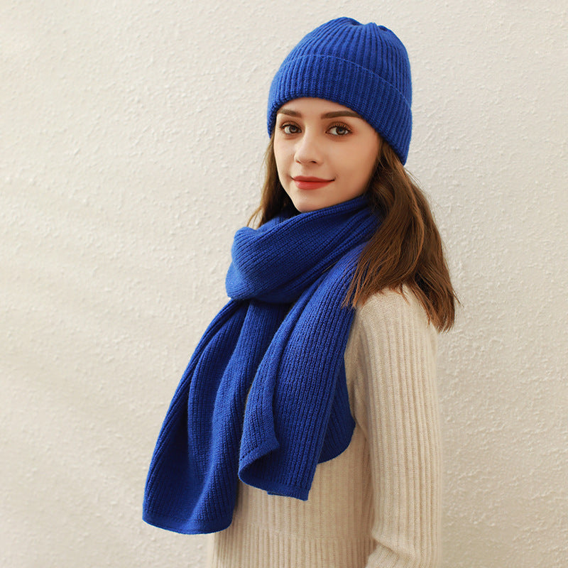 Solid Color Ribbed Simple Knit Scarve