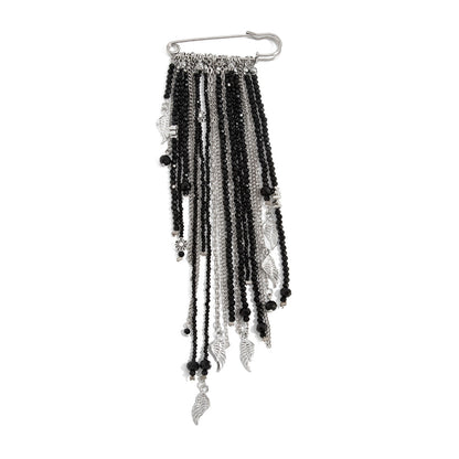 Trendy Geometric Crystal Beaded Brooch Pin - Funky Punk Style