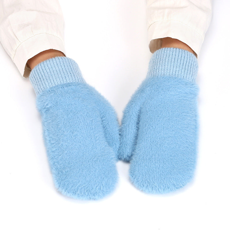 Winter Mittens Warm Fleece Cozy Knit Gloves