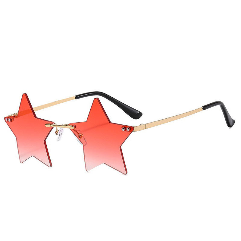 Fashionable Frameworkless Star-Shaped Sunglasses Punk Style