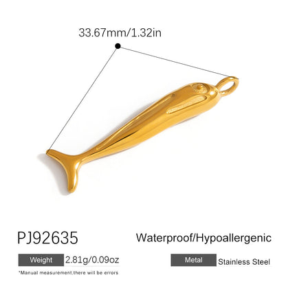 Colorful Oil-Drop Fish Heart Pendant Steel DIY Jewelry Accessories