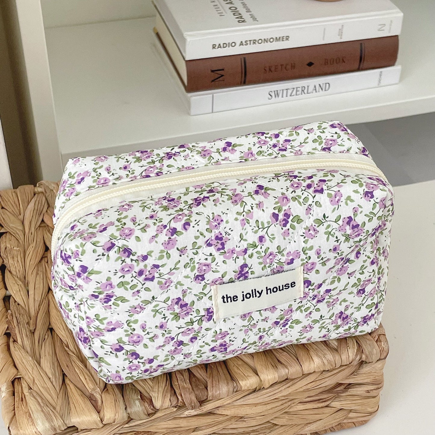 Classic Floral Cosmetic Bag Stylish Portable Travel Organizer