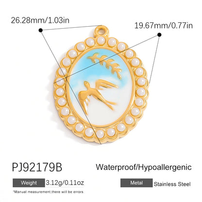 Stainless Steel Ocean-Themed DIY Flower Pendant Jewelry