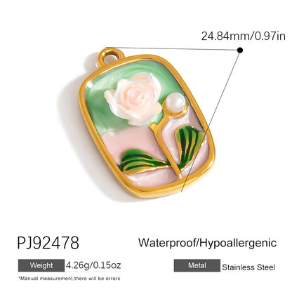 DIY Stainless Steel Jewelry Accessories Colorful Shell Pendant