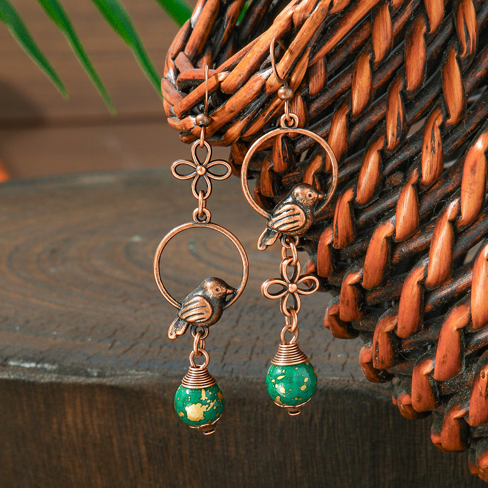Elegant Vintage Leaf Dangle Earrings Zinc Alloy Art Design