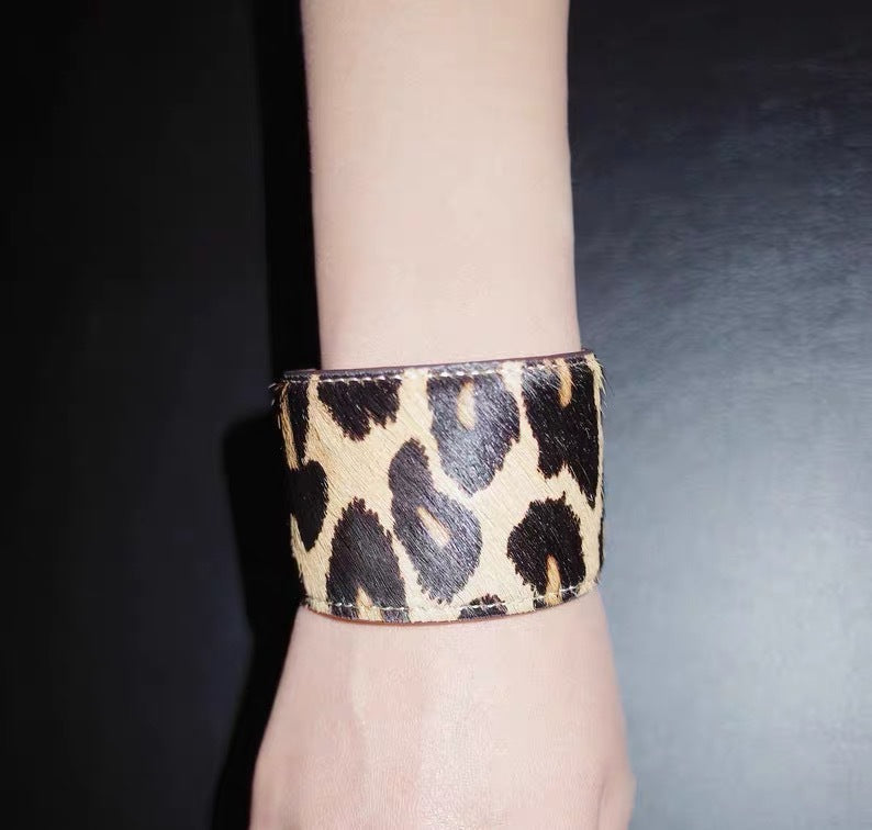 Vintage Leather Wide Open Bracelets