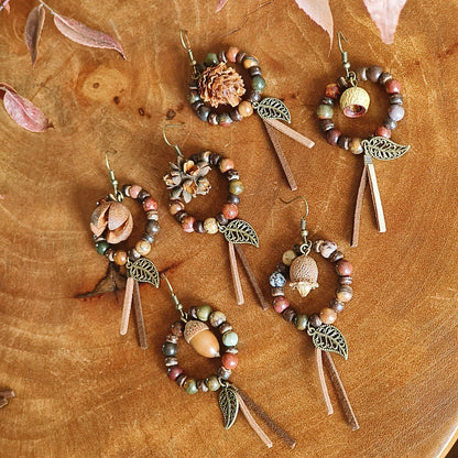 Bohemian Tassel Earrings Handmade with Dried Fruits
